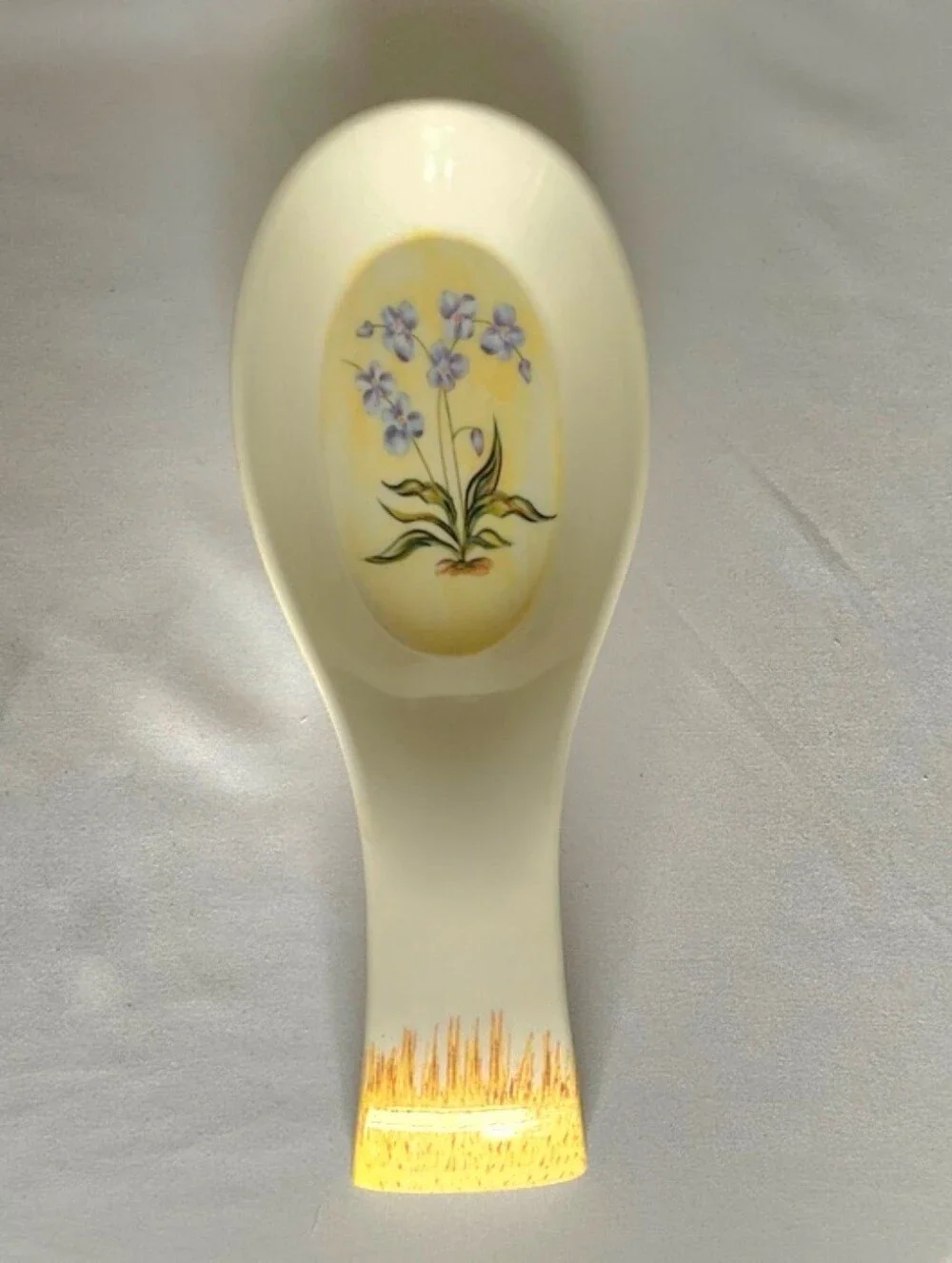 Yellow and Ceam Floral Detail Spoon Rest